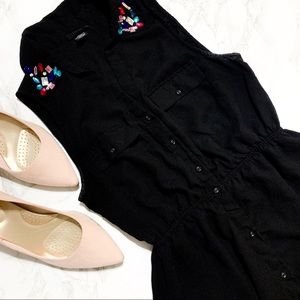 ULTRA FLIRT jeweled collar black mini dress size S